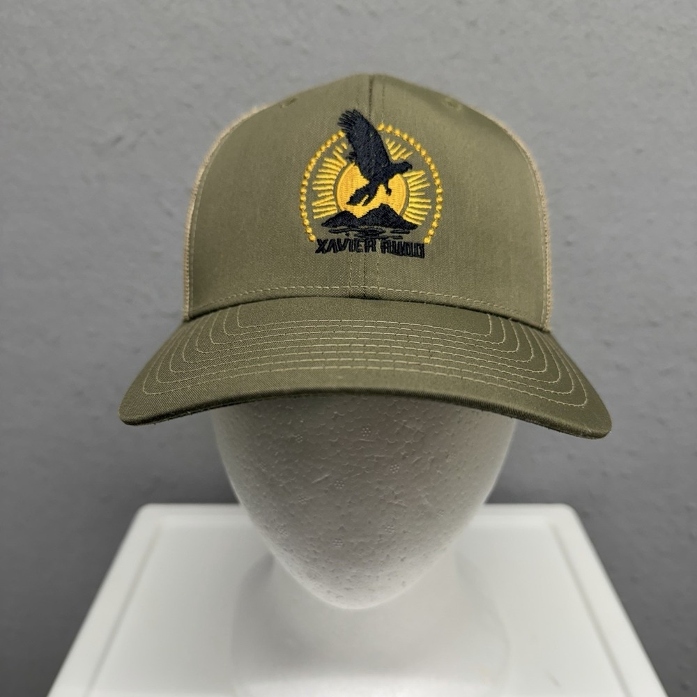 Richardson 112RE Trucker Hat Olive Khaki Mesh Snapback Xavier Raiders Cap